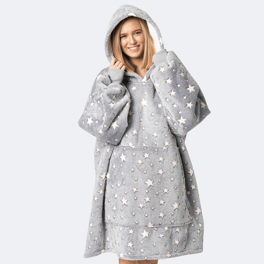Stjärnor Grå HappyHoodie