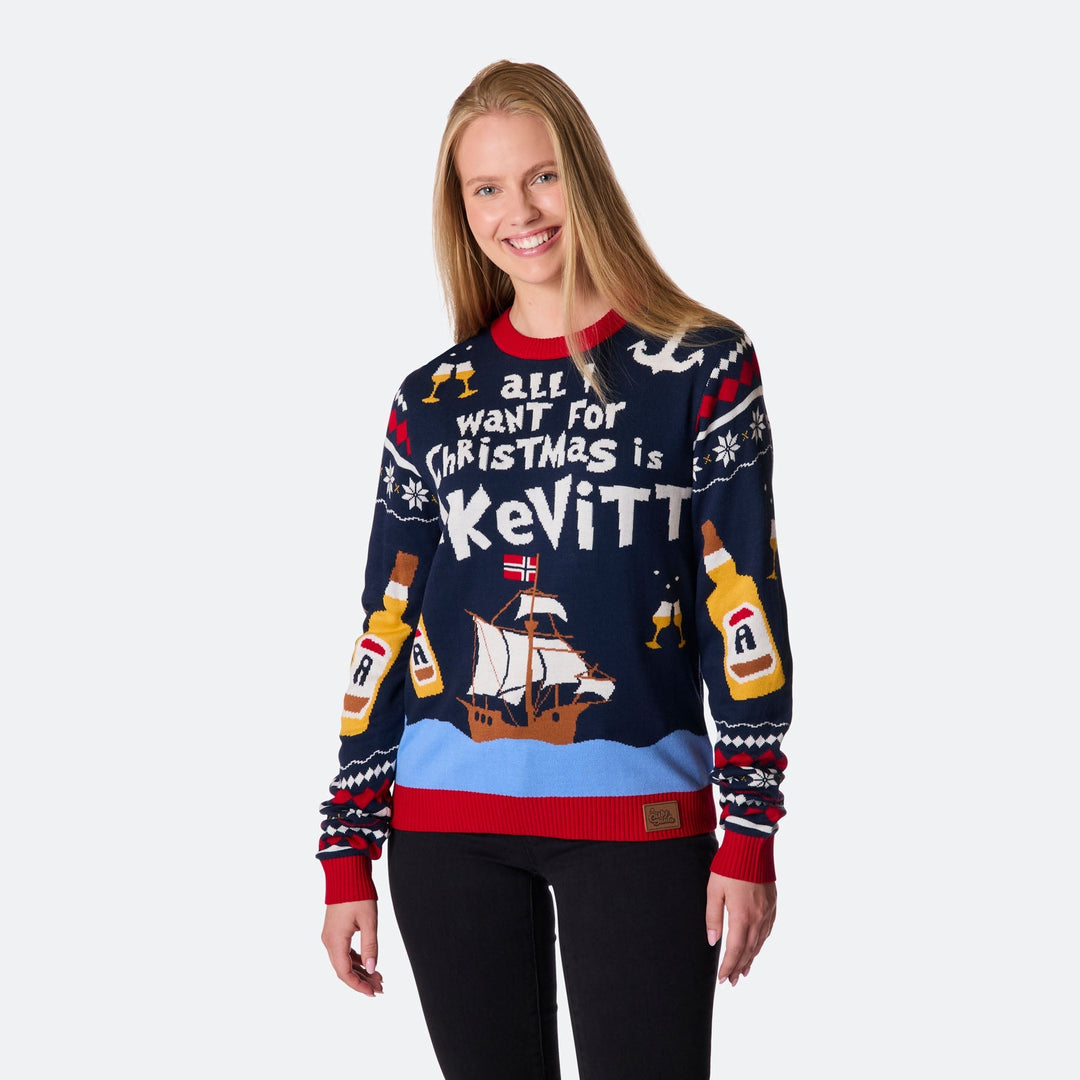 All I Want for Christmas is Akvavit Jultröja Dam