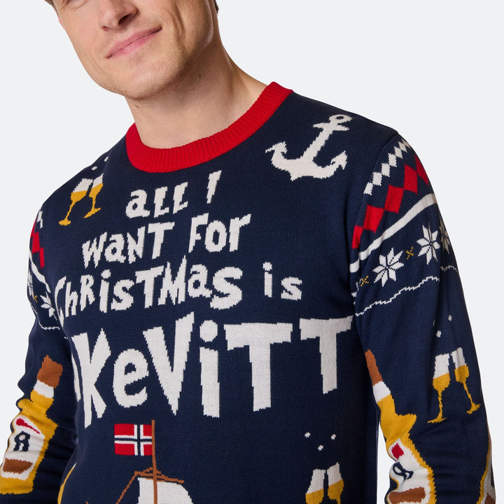 All I Want for Christmas is Akvavit Jultröja Herr