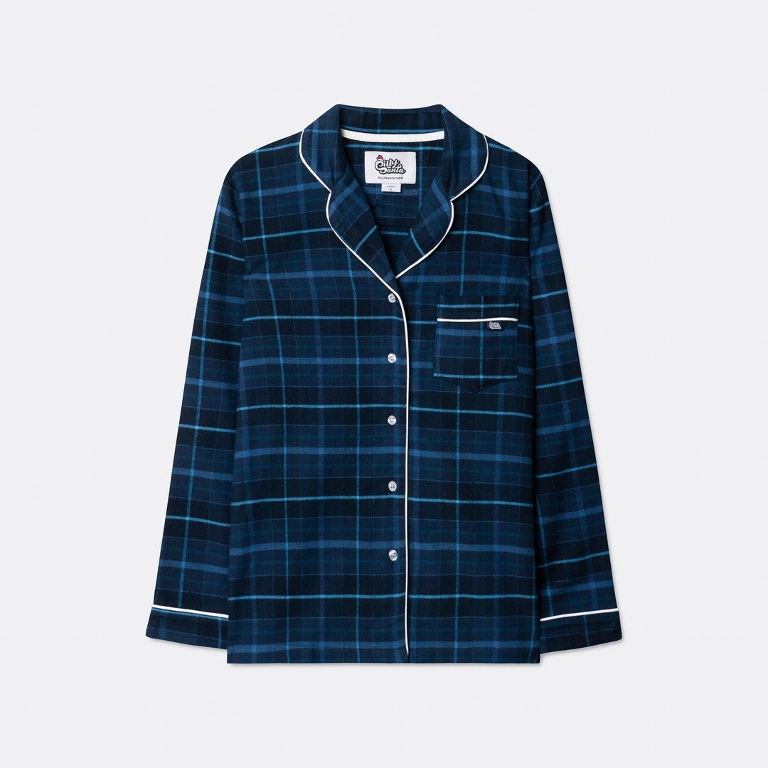 Blå Flanell Julpyjamas Barn