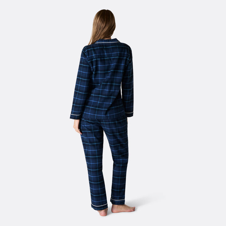 Flanell Blå Julpyjamas Dam