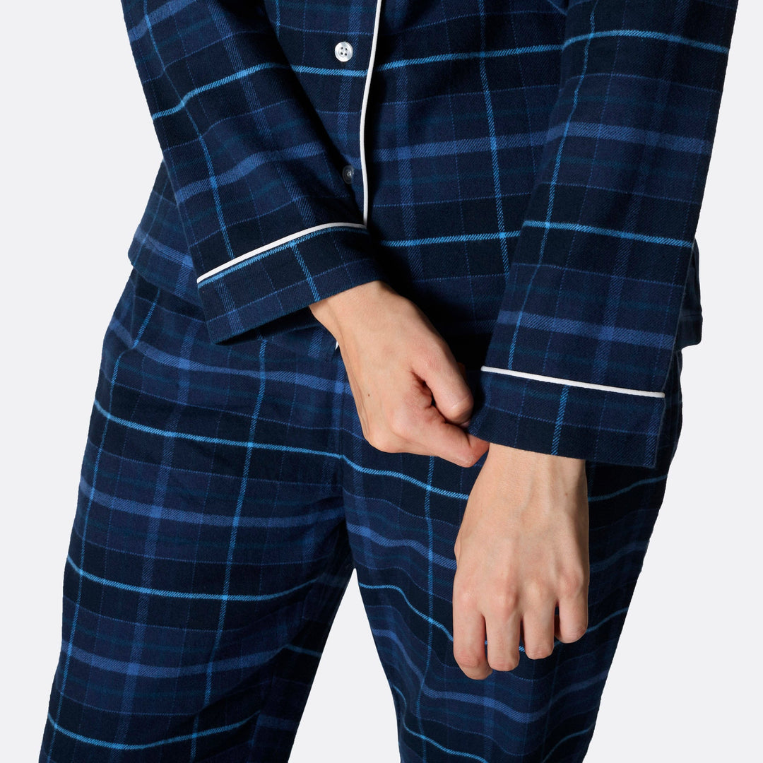 Flanell Blå Julpyjamas Dam