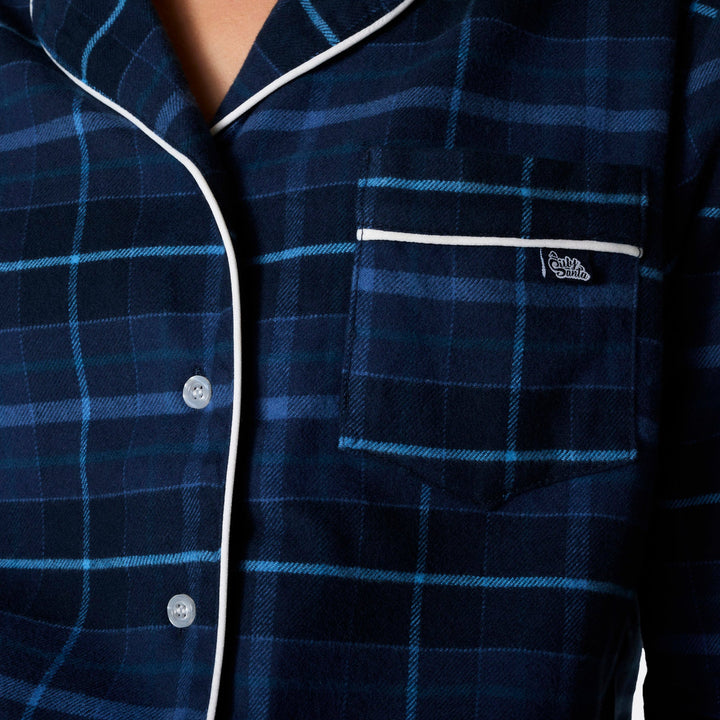 Flanell Blå Julpyjamas Dam