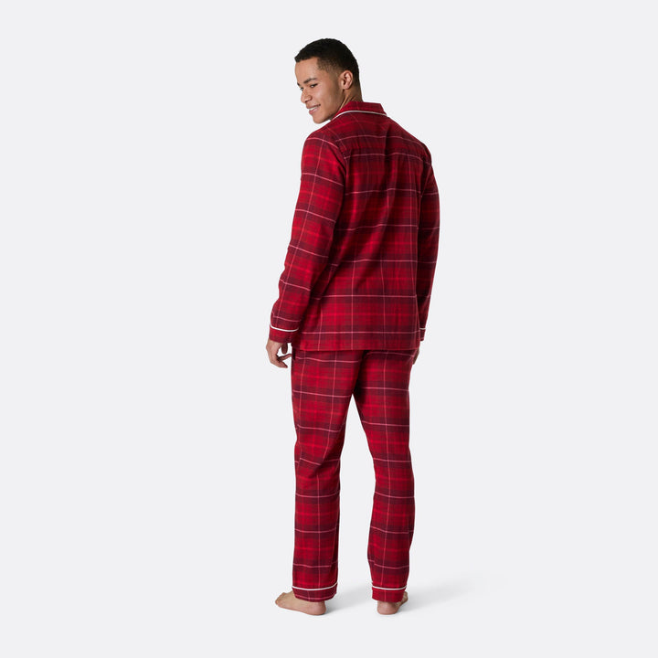 Röd Flanell Julpyjamas Herr