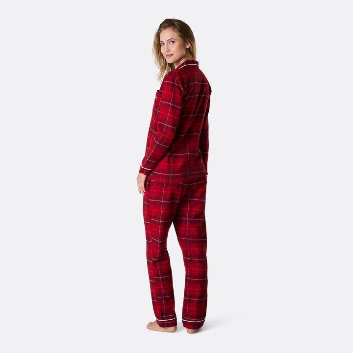 Flanell Röd Julpyjamas Dam