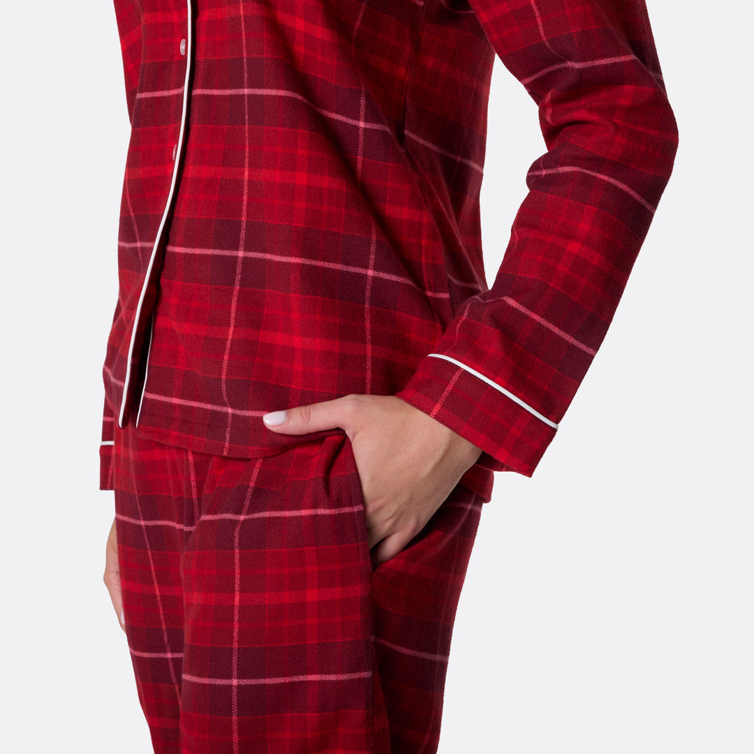 Flanell Röd Julpyjamas Dam