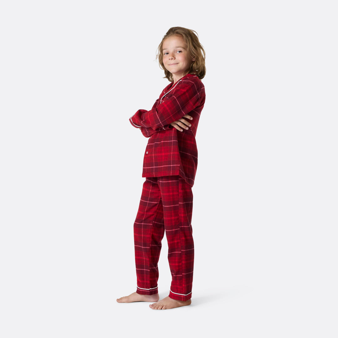 Röd Flanell Julpyjamas Barn