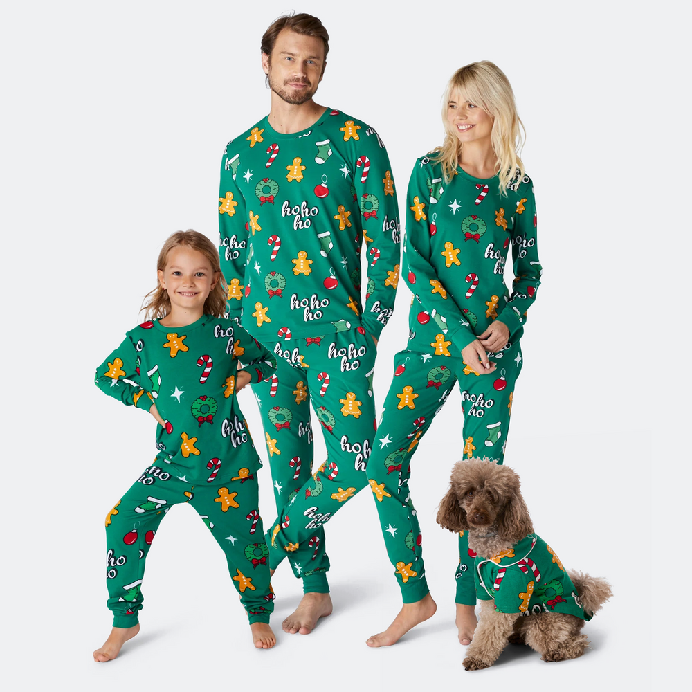 Hohoho Grön Julpyjamas Familj