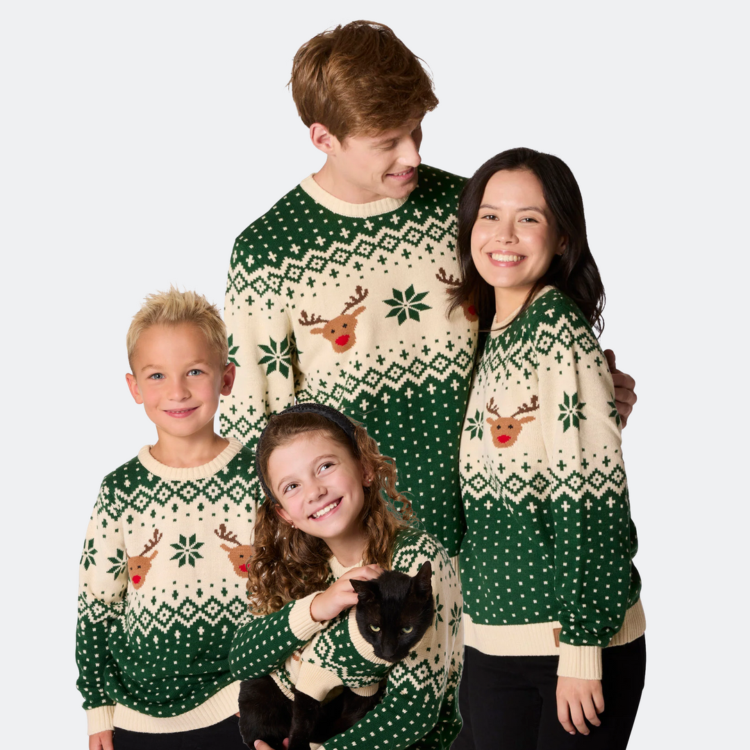 Retro Ren Grön Jultröjor till Hela Familjen