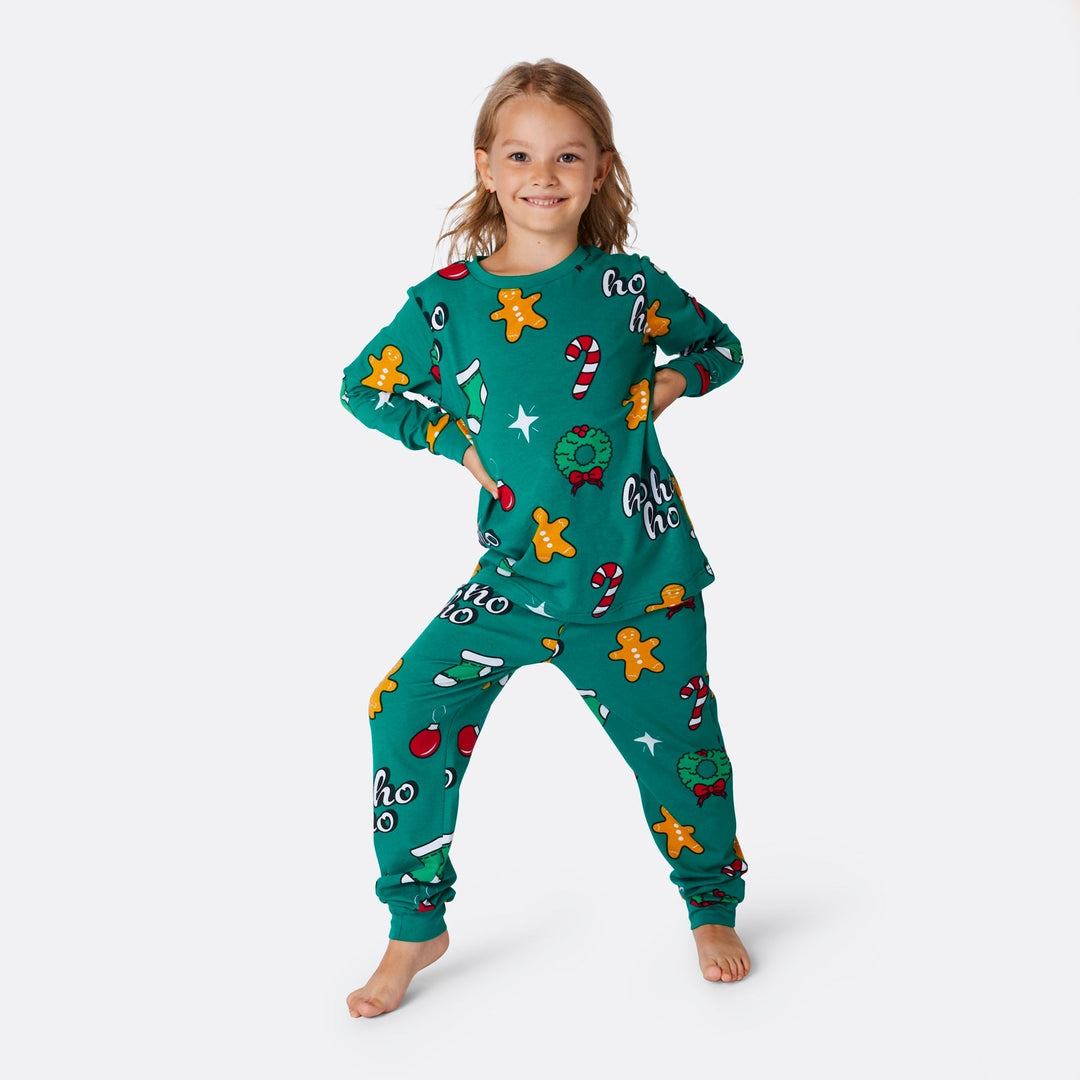 Hohoho Grön Julpyjamas Familj
