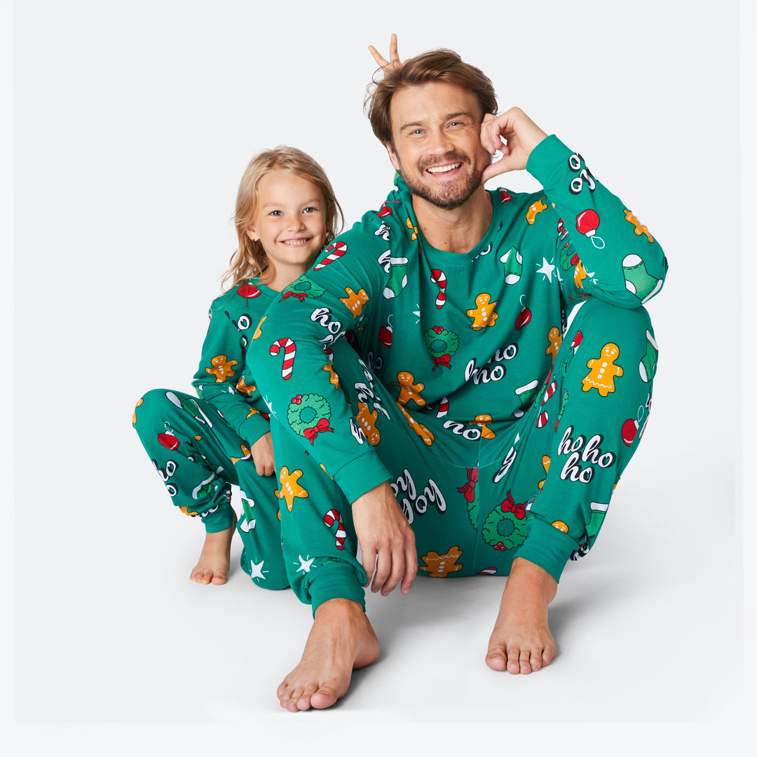 Hohoho Grön Julpyjamas Familj
