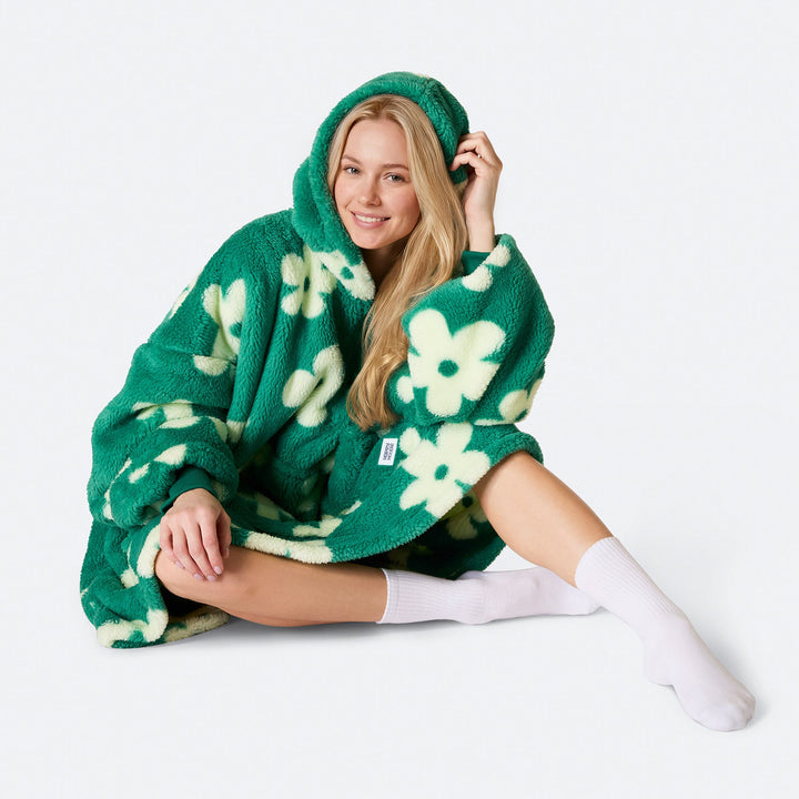 Blommor Grön Teddy HappyHoodie