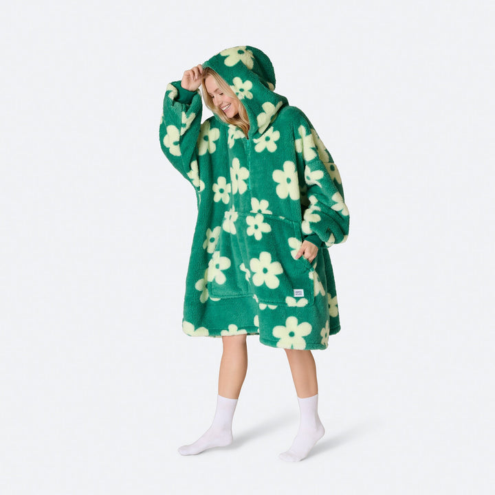 Blommor Grön Teddy HappyHoodie