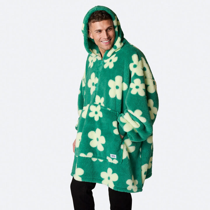 Blommor Grön Teddy HappyHoodie