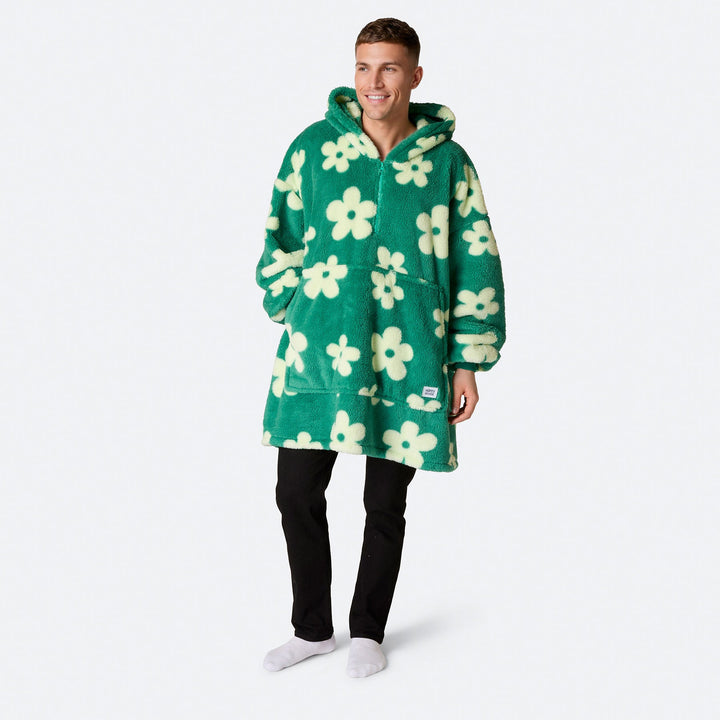Blommor Grön Teddy HappyHoodie