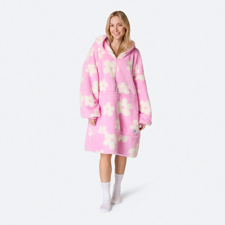 Blommor Rosa Teddy HappyHoodie