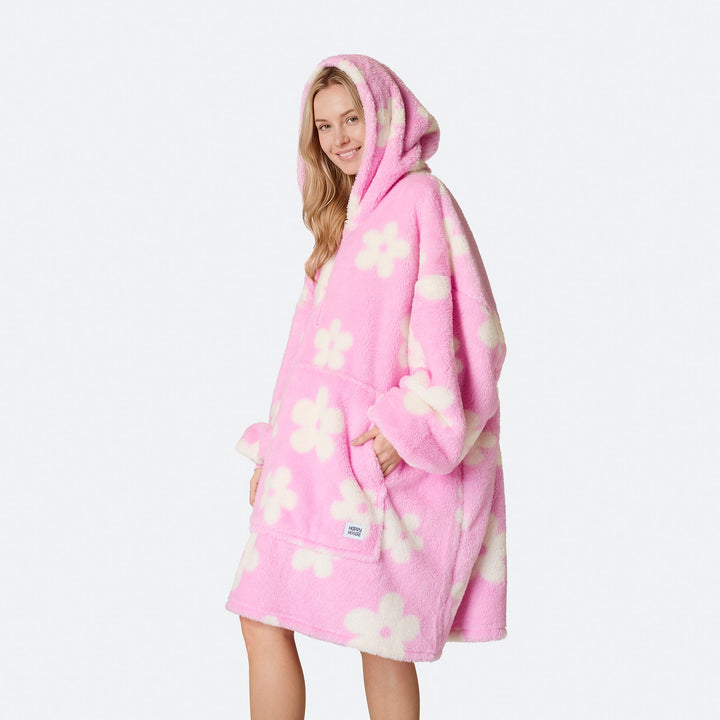Blommor Rosa Teddy HappyHoodie