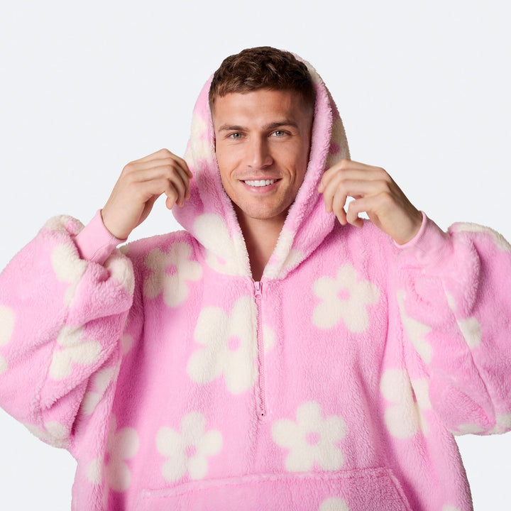 Blommor Rosa Teddy HappyHoodie