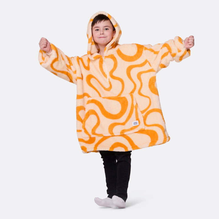 Gul Vågig Teddy HappyHoodie Barn