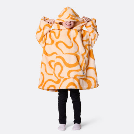 Gul Vågig Teddy HappyHoodie Barn