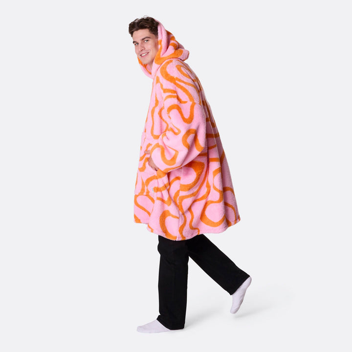 Rosa Vågig Teddy HappyHoodie