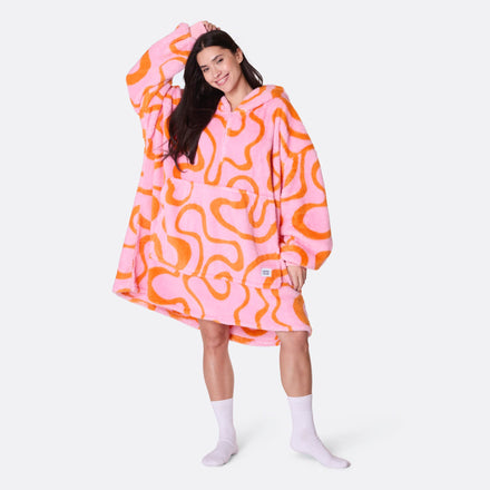 Rosa Vågig Teddy HappyHoodie