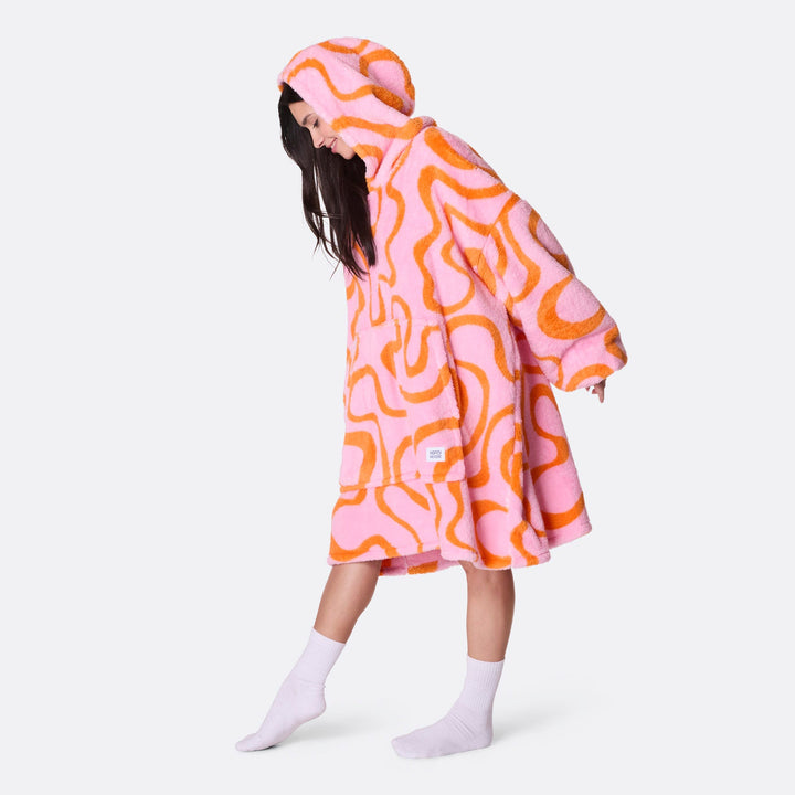 Rosa Vågig Teddy HappyHoodie