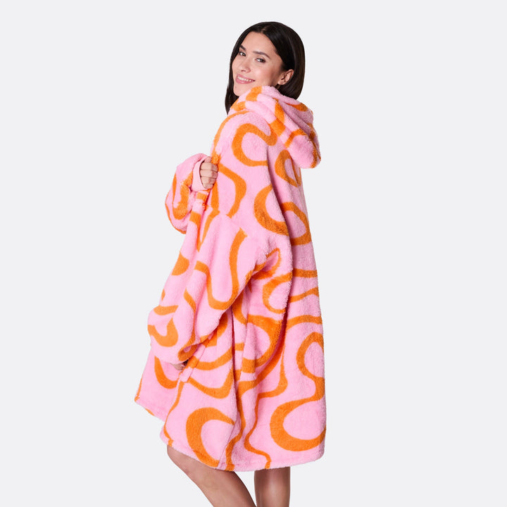 Rosa Vågig Teddy HappyHoodie