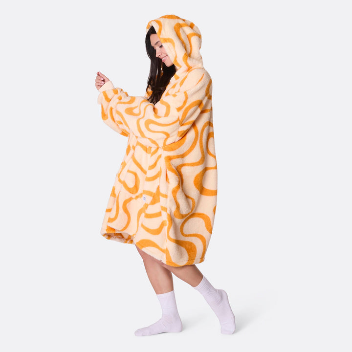 Gul Vågig Teddy HappyHoodie