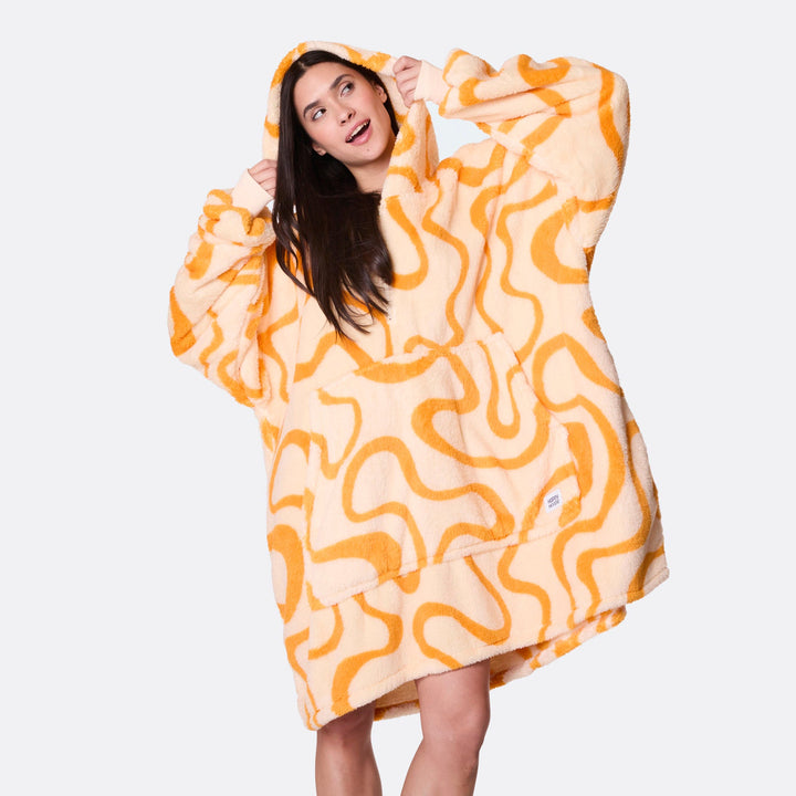 Gul Vågig Teddy HappyHoodie