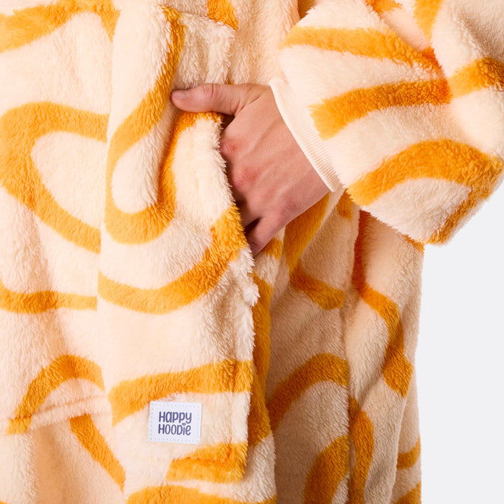 Gul Vågig Teddy HappyHoodie