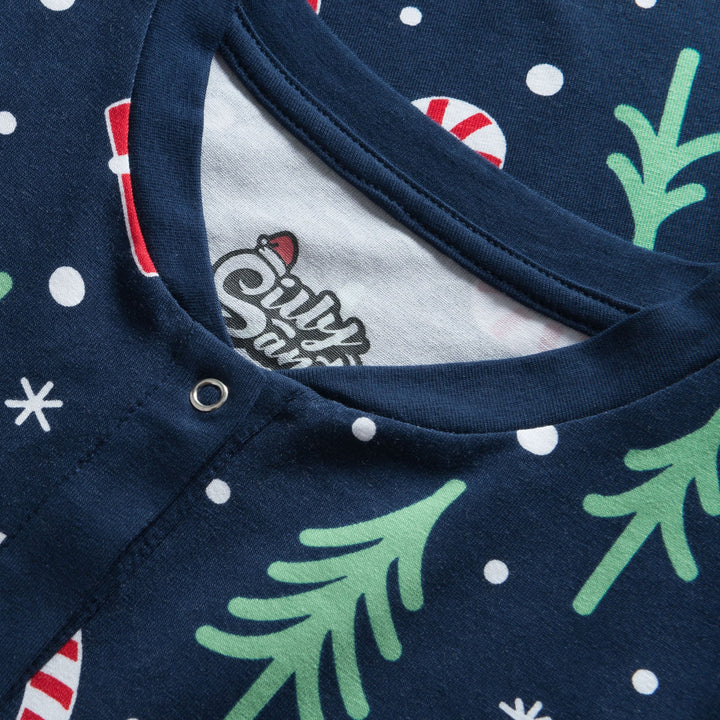 Julmönster Blå Julpyjamas Barn