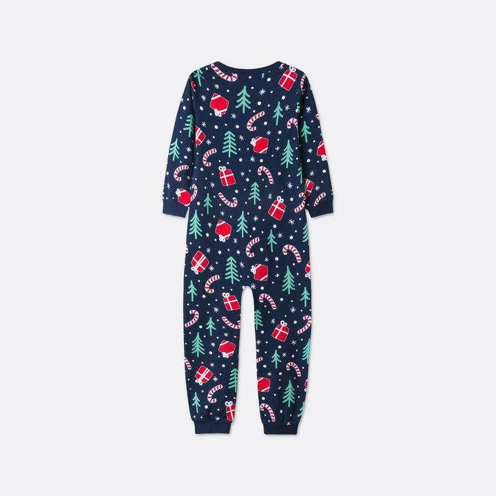 Julmönster Blå Julpyjamas Barn