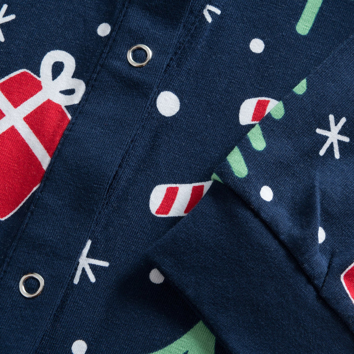 Julmönster Blå Julpyjamas Barn