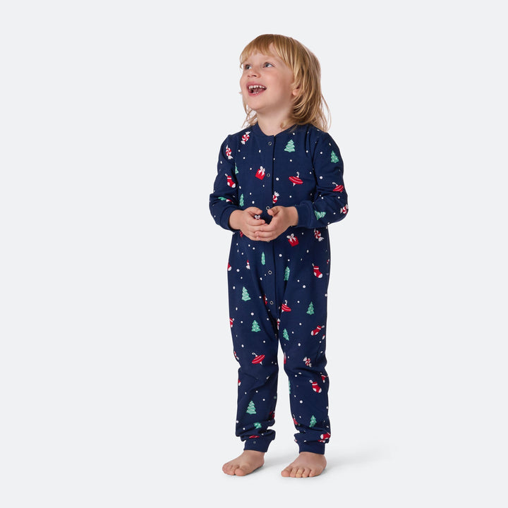 Julpynt Overall Blå Julpyjamas Barn