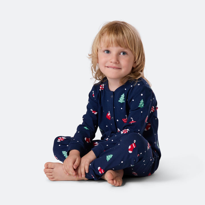 Julpynt Overall Blå Julpyjamas Barn