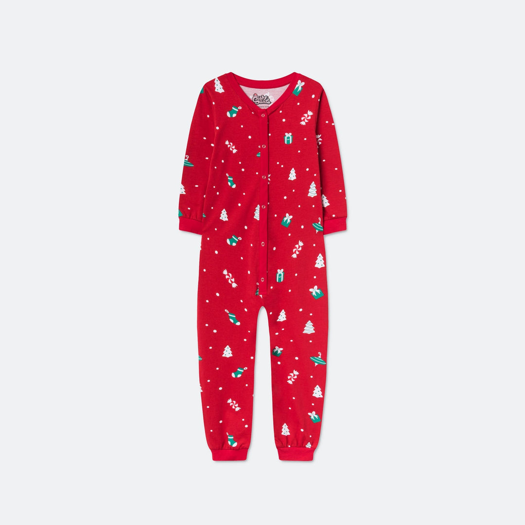 Julpynt Overall Röd Julpyjamas Barn