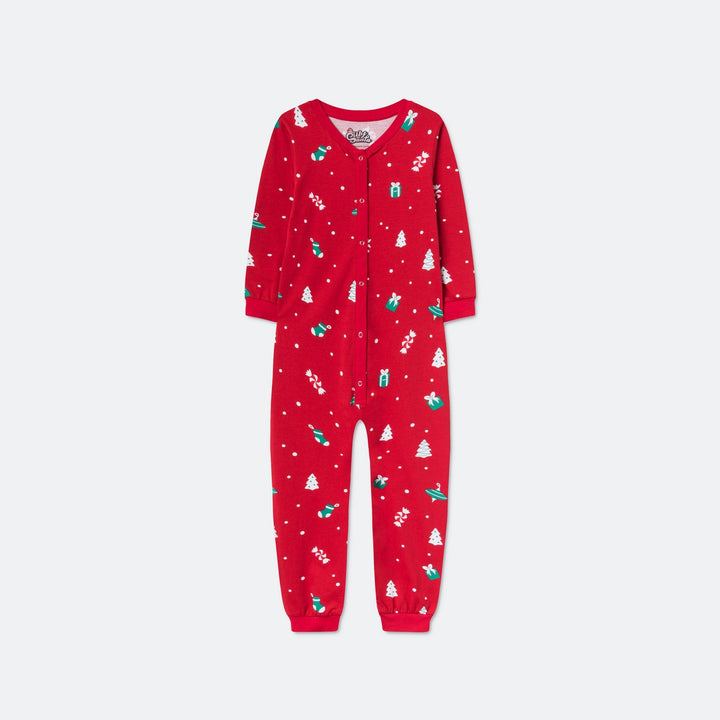 Julpynt Overall Röd Julpyjamas Barn