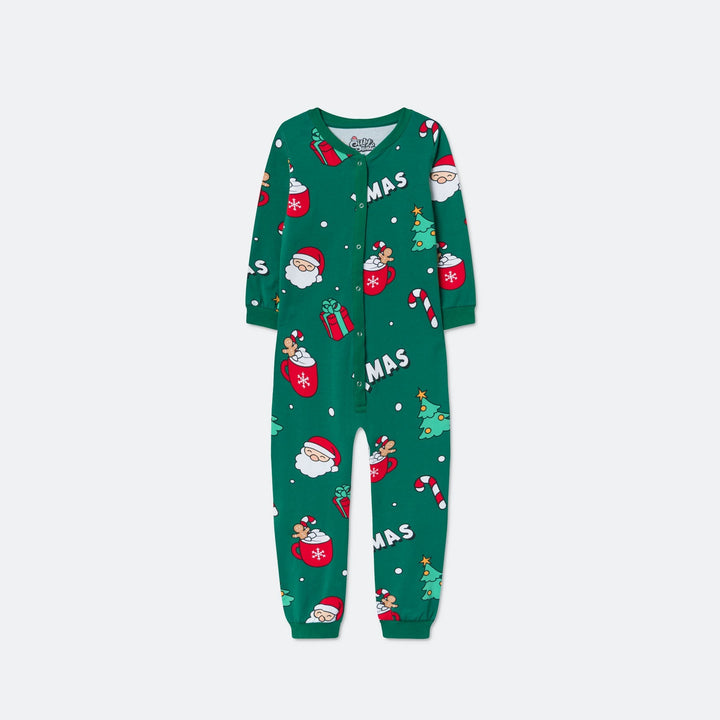 Xmas Overall Grön Julpyjamas Barn