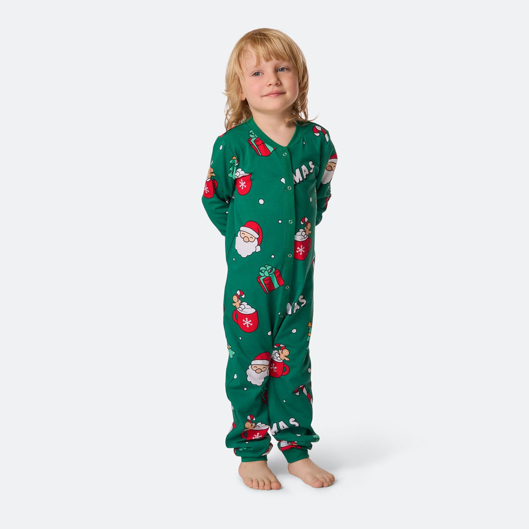 Xmas Overall Grön Julpyjamas Barn