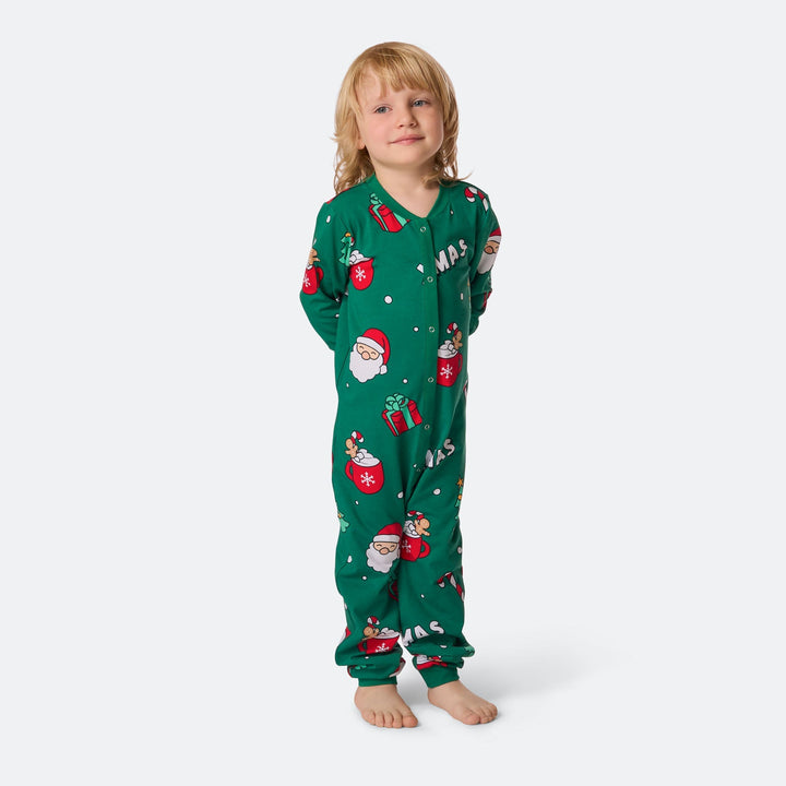 Xmas Overall Grön Julpyjamas Barn