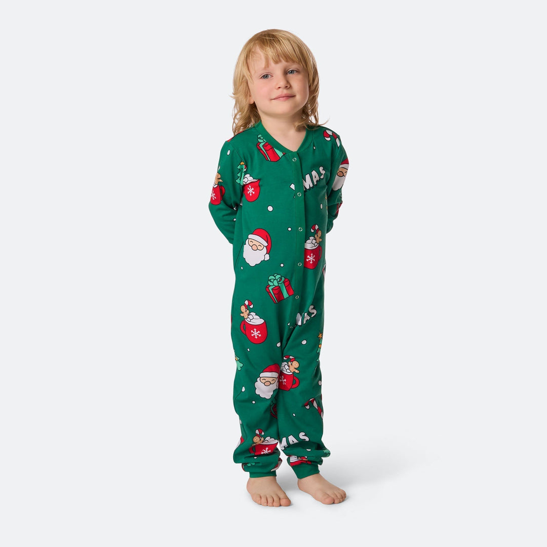 Xmas Overall Grön Julpyjamas Barn