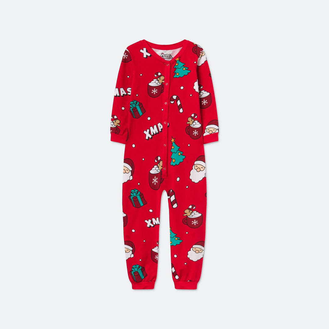 Xmas Overall Röd Julpyjamas Barn