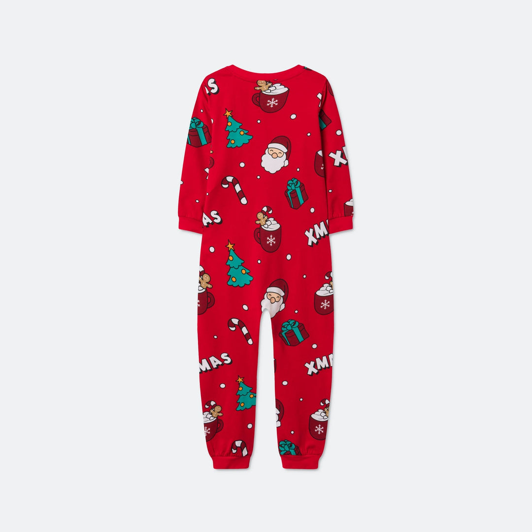 Xmas Overall Röd Julpyjamas Barn