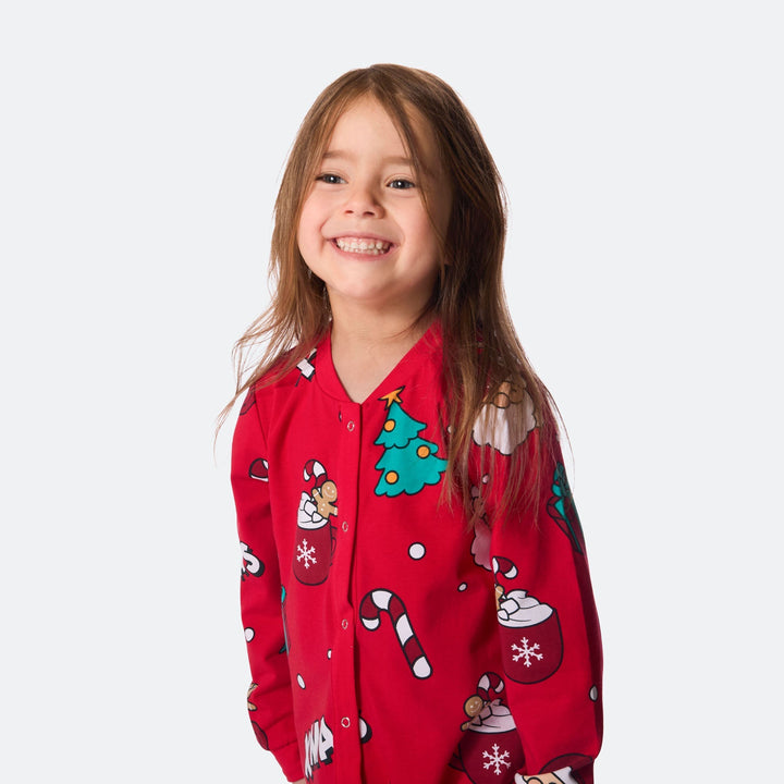 Xmas Overall Röd Julpyjamas Barn