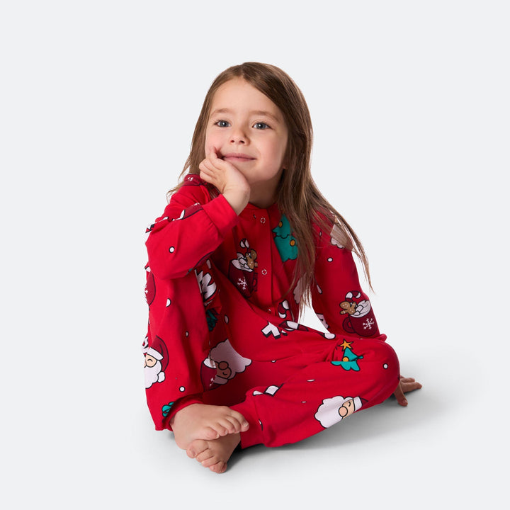 Xmas Overall Röd Julpyjamas Barn