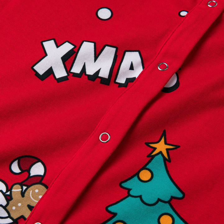 Xmas Overall Röd Julpyjamas Barn