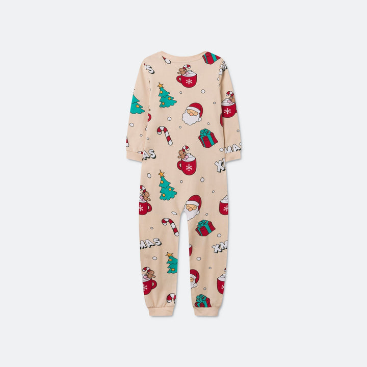 Xmas Overall Beige Julpyjamas Barn