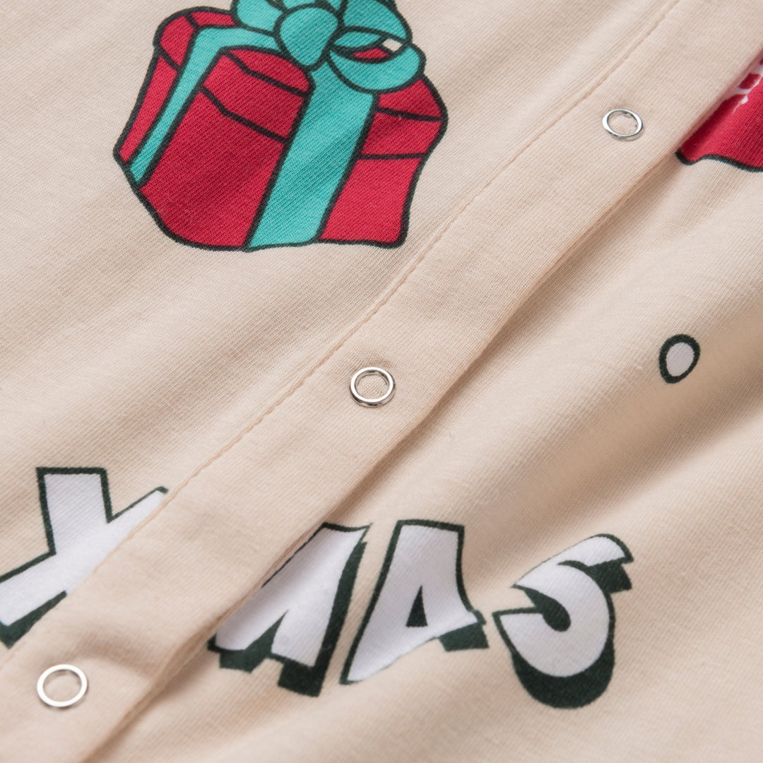 Xmas Overall Beige Julpyjamas Barn