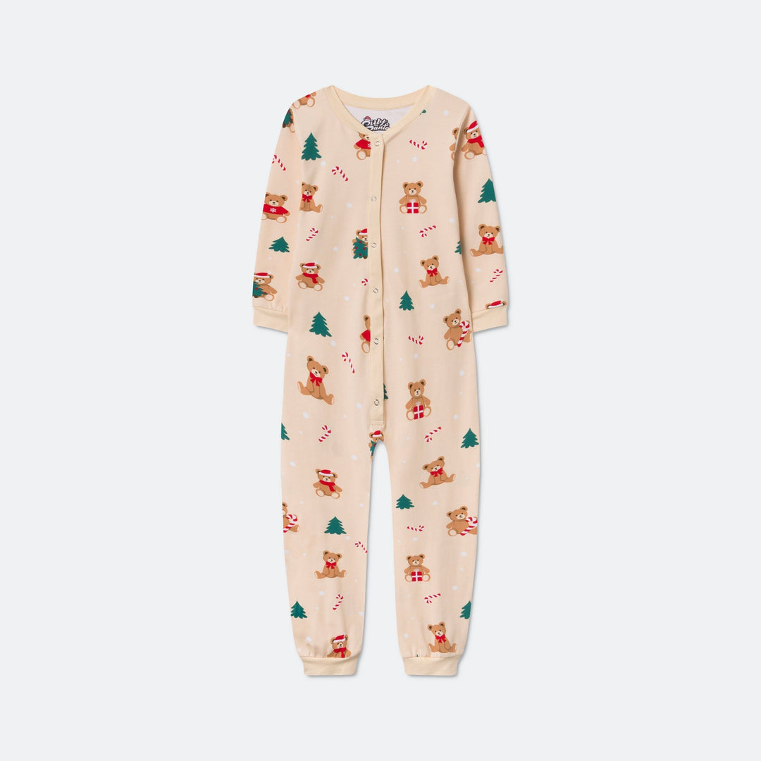 Teddybjörn Overall Beige Julpyjamas Barn